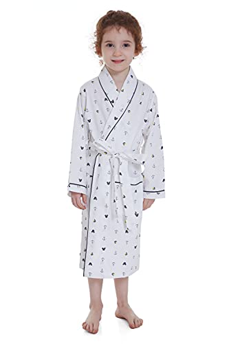 Lavenderi Toddle Kids Girls Boys 100% Cotton Kimono Lounge Bathrobe Robe, Kids Loungewear for Spa (Size 2 Toddler-14 Years)