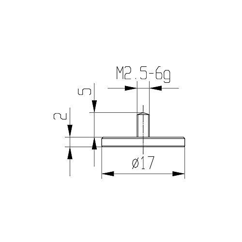 Measuring insert for dial gauge, diameter 17 mm, type: 102, stainless steel, 573/11 17