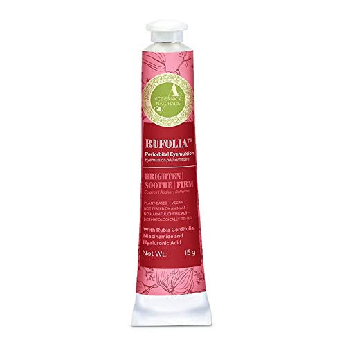 A. Modernica's Rufolia Periorbital Eyemulsion, Under Eye Cream for Dark Circles for Women & Men With Hyaluronic Acid, Niacinamide & Manjishtha, Brightens, Firms and Soothes -15g