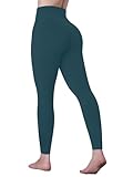 Sunzel Sustainable High Waisted Butt Lifting Leggings with Pockets for Women, No Front Seam Tummy Control Workout Yoga Pants 25" Forest Green Large