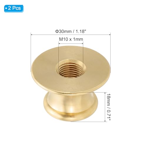 Image of PATIKIL Lamp Solid Brass Neck, 2 Pcs M10 Fine Threaded Turned Solid Brass Spindle Lamp Pipe Coupling Rod Connector Light Fixture for Light Repair Decoration, 30 x 18mm