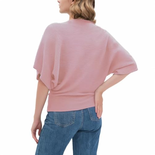 Image of EDSTAR Women Dolman Batwing Sleeves Knitted Sweaters Winter Boat Neck Pullovers Tops