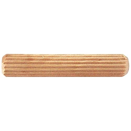 Merriway BH02468 (50 Pcs) Fluted Wooden Dowel, M8 x 30 (5/16 inch x 1.1/4 inch) - Pack of 50 Pieces