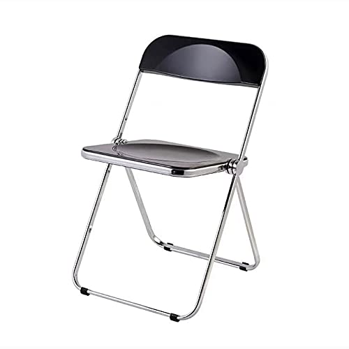 LUOWAN Modern Colorful Acrylic Folding Chair (Black)