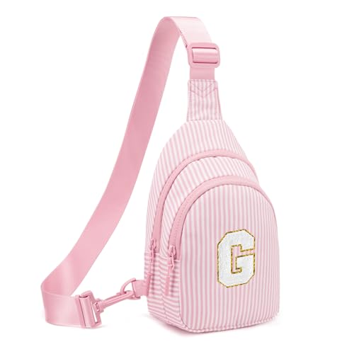 Gifts for 8 9 10 11 12 Year Old Girls Sling Bag Crossbody Bags Fanny Pack for Teen Girls Personalized Gifts for Women Light Pink G