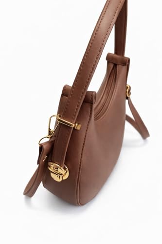 Image of Women's Shoulder & Sling Bag with Zipper Closure, Detachable Long Strap, Spacious Single Compartment Handbag for Daily & Office Use | Trendy Design
