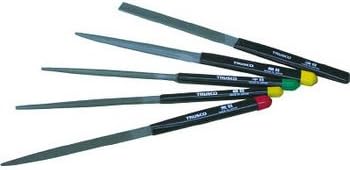 TRUSCO THI010-04 File Files, Flat, Oiled, Total Length: 7.3 inches (185 mm), Set of 10