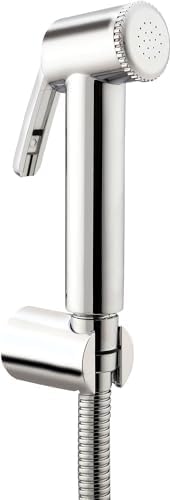 ABS Health Faucet Gun, Chrome Finish Bathroom/Toilet Hand Spray Jet Jet Spray for Toilet Health Faucet with SS-304 Grade ABS 1.0 Meter Flexible Hose Pipe and Wall Hook, Chrome