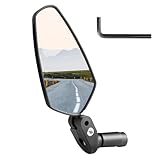 バーエンドバイクミラー スリム広角 自転車用リアビューミラー 360°調節可能 飛散防止サイドミラー Eバイク MTB 通勤バイク(左右)