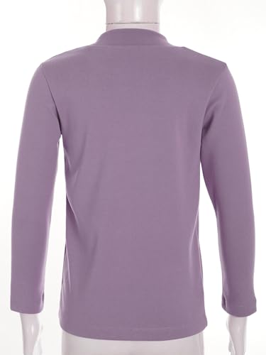 YiZYiF Kids Girls Thermal Underwear Undershirts Solid Color Mock Neck Shirts Baselayer Gym Workout Active Top4