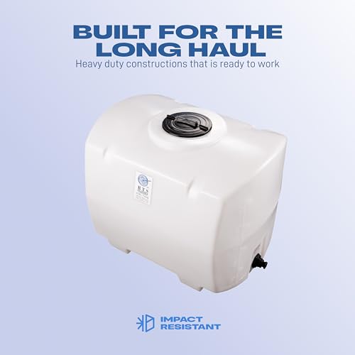 Image of RTS Plastics Rotomolded Polyethylene PCO-100 Gallon Tank for Water and Non-Flammable Liquids with Molded Grad Strip and Siphon Elbow