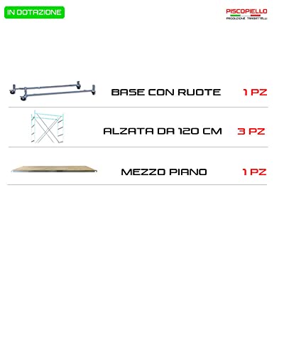 Trabattello Con Mezzo Piano Per Lavorare A 5.10 M | Modello Tris - 2