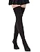 Dimore Womens Knit Cotton Thigh Thick High Socks Over The Knee Long Socks Boot Cuff Socks Gift Black