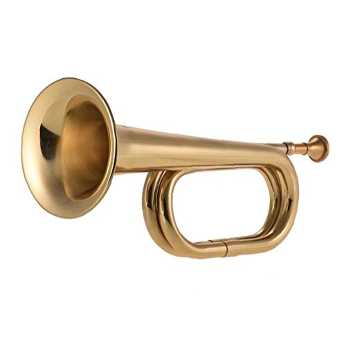 AMOYER - AMOYER 1pc B Flat Brass Trompette avec Embouchure Bugle Call Flat Trompette De Cavalerie Professionnelle Corne Instrument Brass