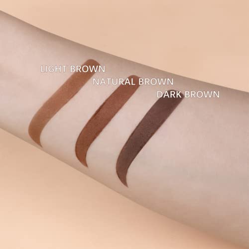 Eyebrow Stencil Kit - Eyebrow Stamp Stencil Kit - 3 in 1 Hairline Shadow Powder with 10 Styles Reusable Eyebrow Stencils, 2 Eyebrow Pen Brushes (Dark Brown) - Image 5