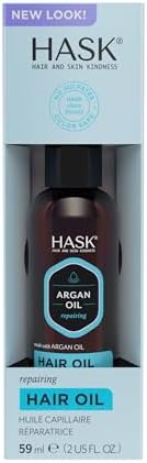 HASK Argan Repairing Hair Oil - 59ml | Strengthens & Restores Damaged Frizzy Hair | For Soft, Silky & Frizz Free Hair | Paraben & Alcohol Free