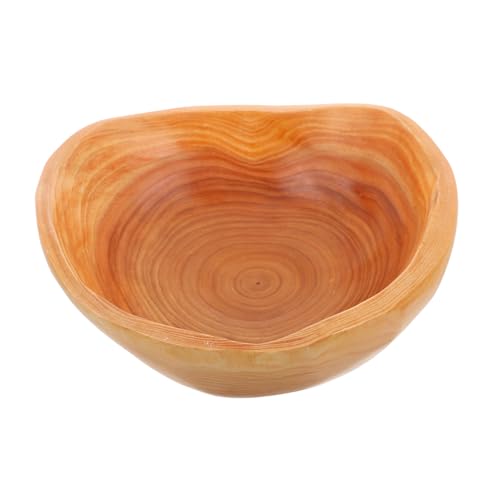 POPETPOP Bol De Madera Maciza Irregular 19x6,5 Cm Para Frutas y Aperitivos, Cuenco Artesanal Natural, Multifuncional Para Comedor y Mesa Rústica, Bandeja Decorativa Única