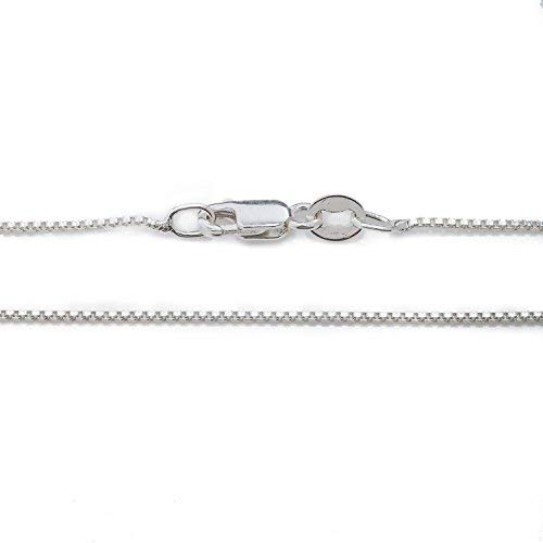 DSS 925 Sterling Silver Necklace for Women, Box Chain 0.8mm, Lobster Claw Clasps, Sterling Silver Chain, Italian Jewelry for Women, 16in - 30in2