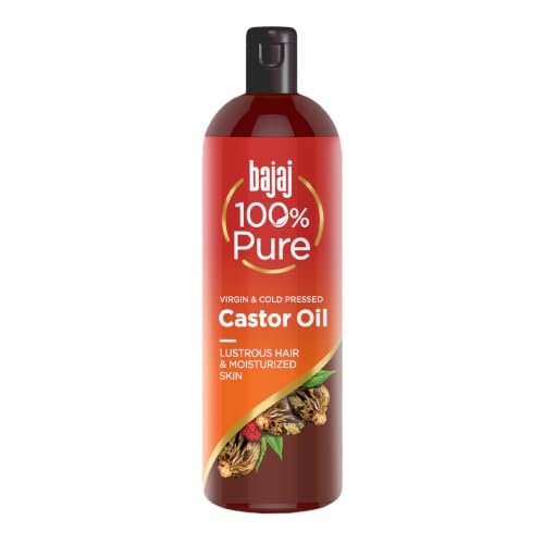 Bajaj 100% Pure Castor Oil 200ml, Pure Hair Oil, Natural Cold-Pressed Castor Oil, No Silicones, Paraben Free, Lead Free Bajaj 100% Pure Castor Oil 200
