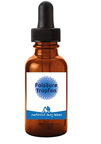 Folsäure Tropfen 50 ml vegan 400 µg, natürlich lang leben® , Vitamin B9, mit Bioaktivem L-Methylfolat Cover