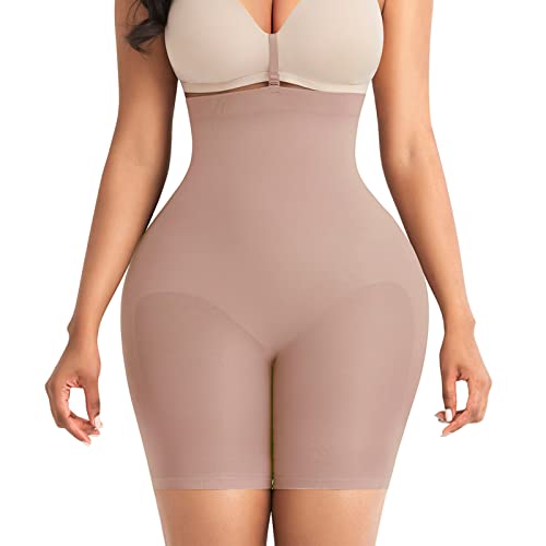 FeelinGirl Shapewear Tummy Control Invisible Body Shaper Shorts Seamless Shapewear Beige