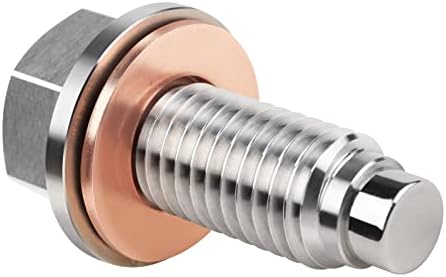 DEEFILL M12 x 1.75 Magnetic Oil Drain Plug, Stainless Steel Sump Drain Nut Bolt with Copper Crush Washer Compatible with GMC, Chevrolet, Buick, Cadillac