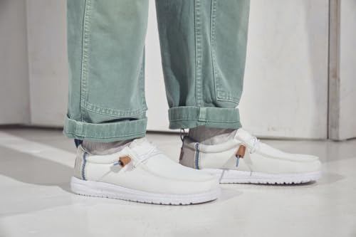Image of HEYDUDE Men's Wally Craft Linen Slip-On Loafers | Lightweight Comfortable Shoes | Travel Ready Casual Walking Sneakers