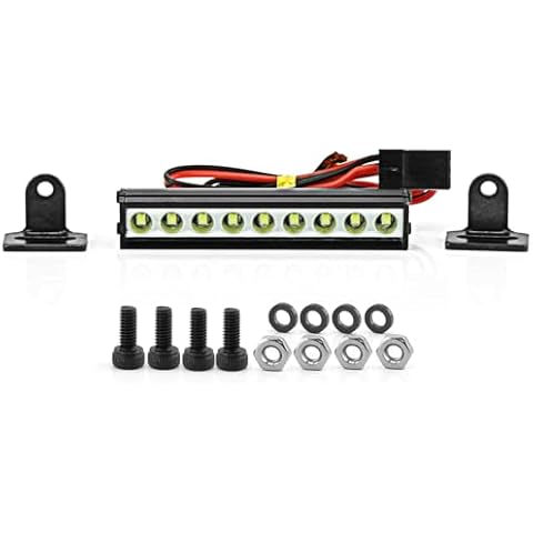 RC Light Bar Led Lights inch Metal Roof Lamp Super Bright Light Kit for TRX4 Traxxas SCX10 90046 D90 Axial RGT R96 1/8,1/10/,1/12,1/16,1/18 RC Crawler Car (53mm) Cover