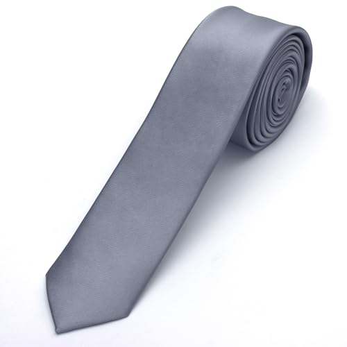 Image of Landisun Black Tie Men Women Solid Skinny Ties Slim Ties Satin Tie