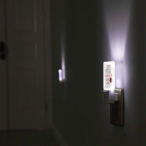 Image of LED Night Light,Funny Saying With Coffee Cup Motivation LED Night Light Plug into Wall with Dusk to Dawn Light Sensor White Energy Efficient Nightlight for Bedroom Bathroom Hallway Living Room Kitchen