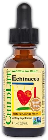 CHILDLIFE ESSENTIALS Echinacea for Kids – Kids Echinacea Drops, Liquid Tincture, Alcohol Free Supplement for Babies, Toddlers, Children – Natural Orange, 1 Fl Oz (Pack of 1)
