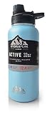 Hydrapeak 32 oz Insulated Water Bottle with Chug Lid - Reusable Leak Proof Stainless Steel Water Bot