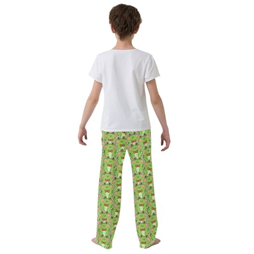 ZZXXB Cartoon Frogs Boys Long Pants Soft Trousers Elastic Waist Kids Lounge Bottoms with Pockets S-XL3