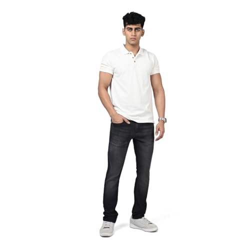 Image of WROGN Men's Slim Fit Jeans | Cotton Stretch | Solid | Casual Denim