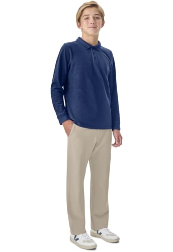 Image of Classroom School Uniforms Big Kid Long Sleeve Pique Polo CR835Y