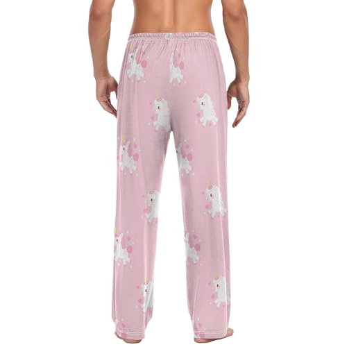 Men's Sleepwear Cute Unicorn Pink Pajama Pants for Men 23037312