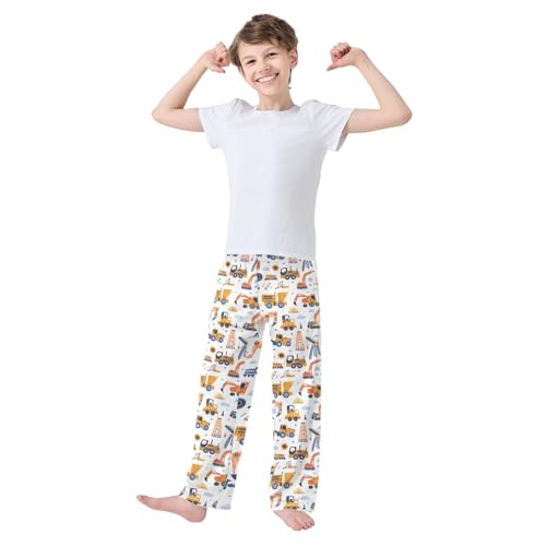 Pajama Pants Sleep Pants Soft Elastic Waist Pajama Lounge Pants Building Equipment for 6-14 Years Old3