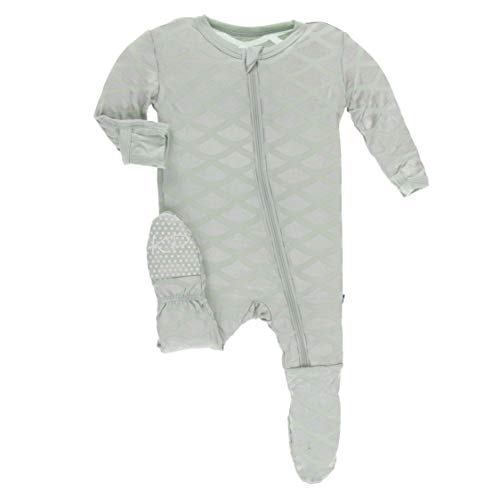 Image of KicKee Pants Print Footie with Zipper, Fitting Long Sleeve Pajama Baby Bodysuit, Ultra Soft Everyday One Piece Loungewear