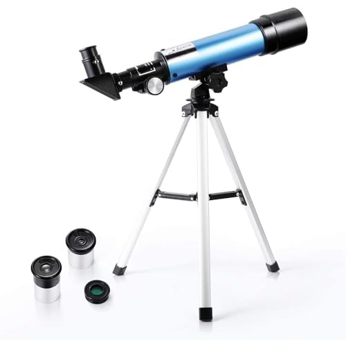 Telescopio para niños y Adultos, Apertura de 50 mm, Distancia Focal de Objetivo de 360 mm, Soporte AZ