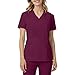 Women Scrub Tops - Short Sleeve V-Neck Nurses Uniforms - 2026 Fashion Working Medical Scrub Shirts Tee Wine