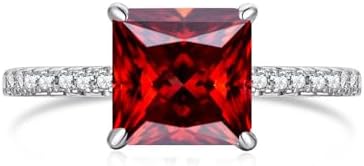 Anillos de boda de moissanita de 3 quilates para mujer, plata de ley 925 de color D, anillos de compromiso de moissanita de corte princesa, anillos de diamante creados en laboratorio con