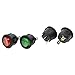1PCS ON/Off Round Rocker Switch LED Illuminated Car Dashboard Boat Van 5-12V 220V / 6A 250V 10A 125V 2/3/4PIN 20MM(Dot-Green-Round,220 V)