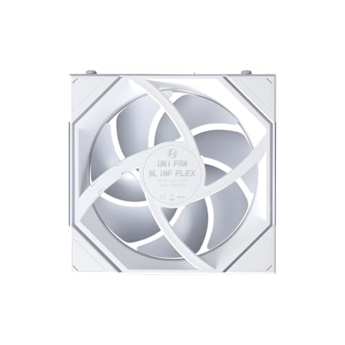 Image of Lian Li UNI Fan SL-INF Flex 120mm Reverse Blade ARGB Fan, Single Pack, Controller Not Included, White (12RSLIN1F1W)