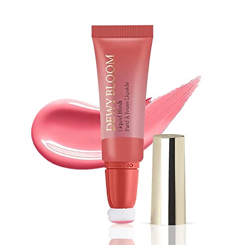 Liquid Blush Makeup Wand, Soft Cream Liquid Blush With Cushion Applicator, Cream Blush For Cheeks, Face, Lip, Natural-Looking, Dewy Finish, Highly Pigmented, Easily Blendable, Weightless, Long-Wearing (#103 Rosa) #TOP19