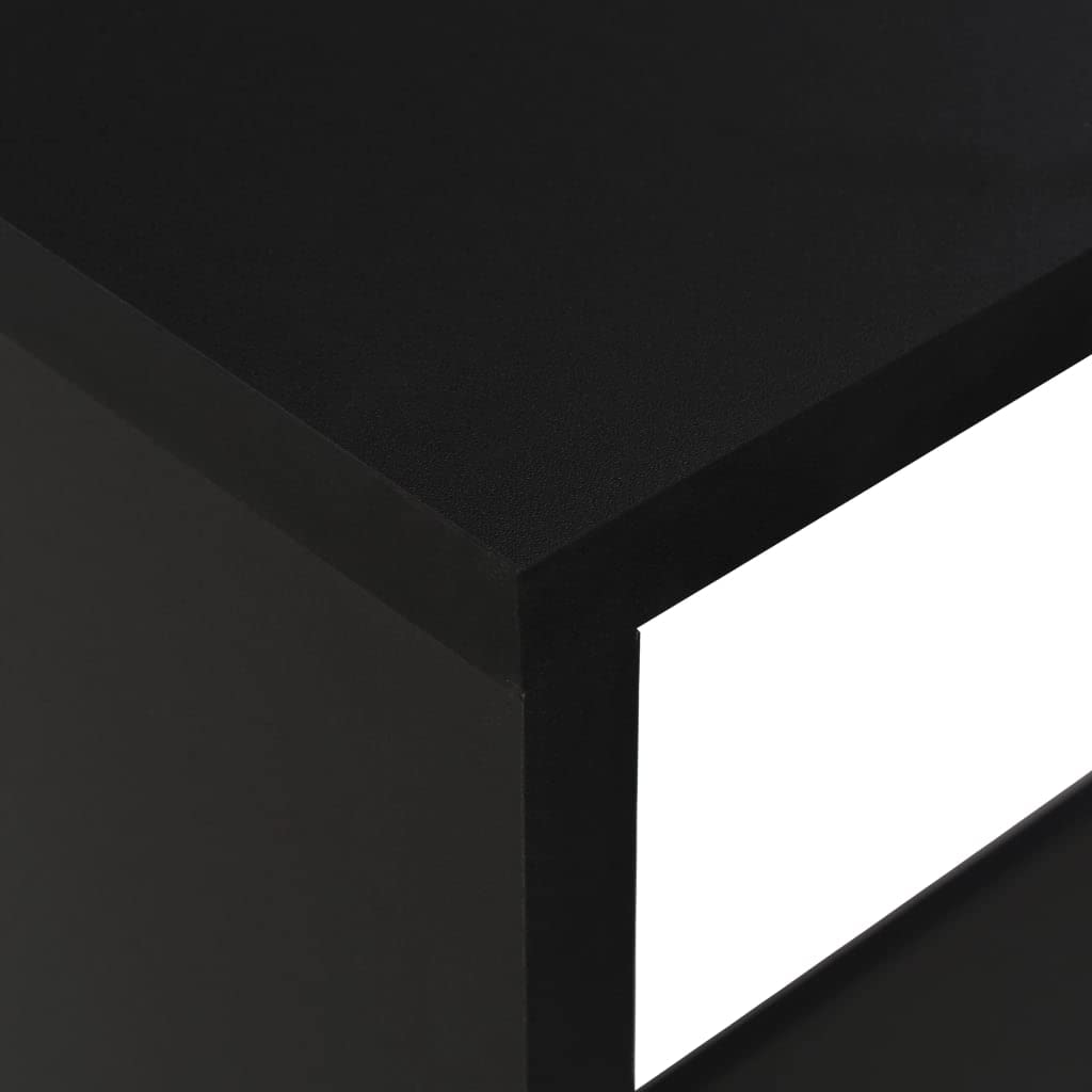 vidaXL Mesa Alta Cocina Bar 3 Estantes Doble Plegable Mesita Elevada Moderna Desayuno Estanterías Mueble Auxiliar Barra Vino Bebida Despensa Negro