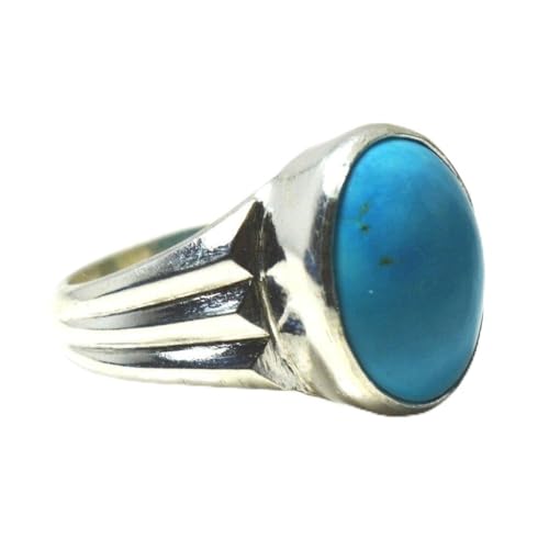 Bague turquoise naturelle 4 carats en argent sterling, le cadeau d'anniversaire idéal