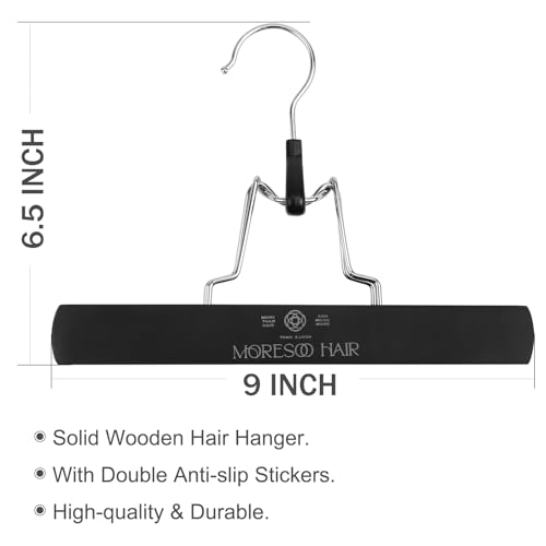 Image of Moresoo Hair Extension Storage Bag with Hanger, Black | Dustproof, Travel Storage, Keeps Extensions Neat and Tangle-Free, Home Closet Organizer for Hairpieces