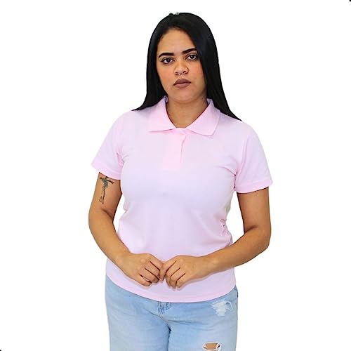 Kit 3 Camisas Polo Femininas Camiseta Gola Polo Piquet uniforme lisa básica Coloridas (as2, alpha, l