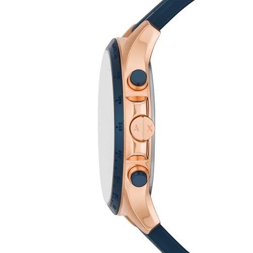 Armani Exchange Silicone Hampton Analog Blue Dial Men Watch-Ax2440, Blue Band - Image 3