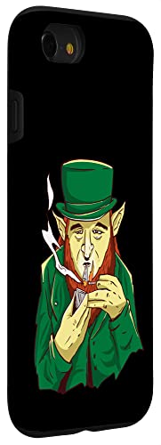Iphone Se (2020) / 7 / 8 Pothead Leprechaun Smoking Marijuana Pipe Legalize Kush Case #TOP2